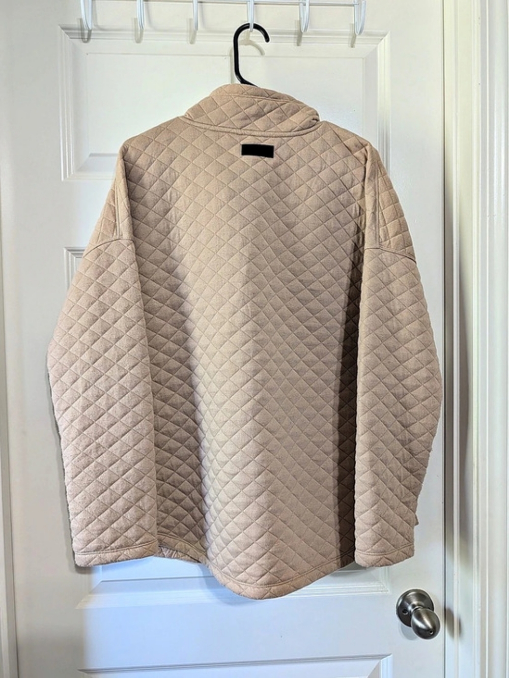 Calvin Klein Quilted Quarter-Zip Pullover in Pink XL Like New - Picture 3 of 9